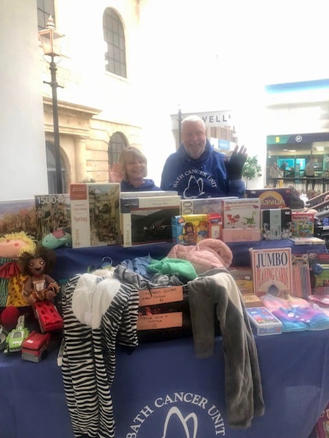 Bucket collection and table sale in The Shires, Trowbridge 1 240427